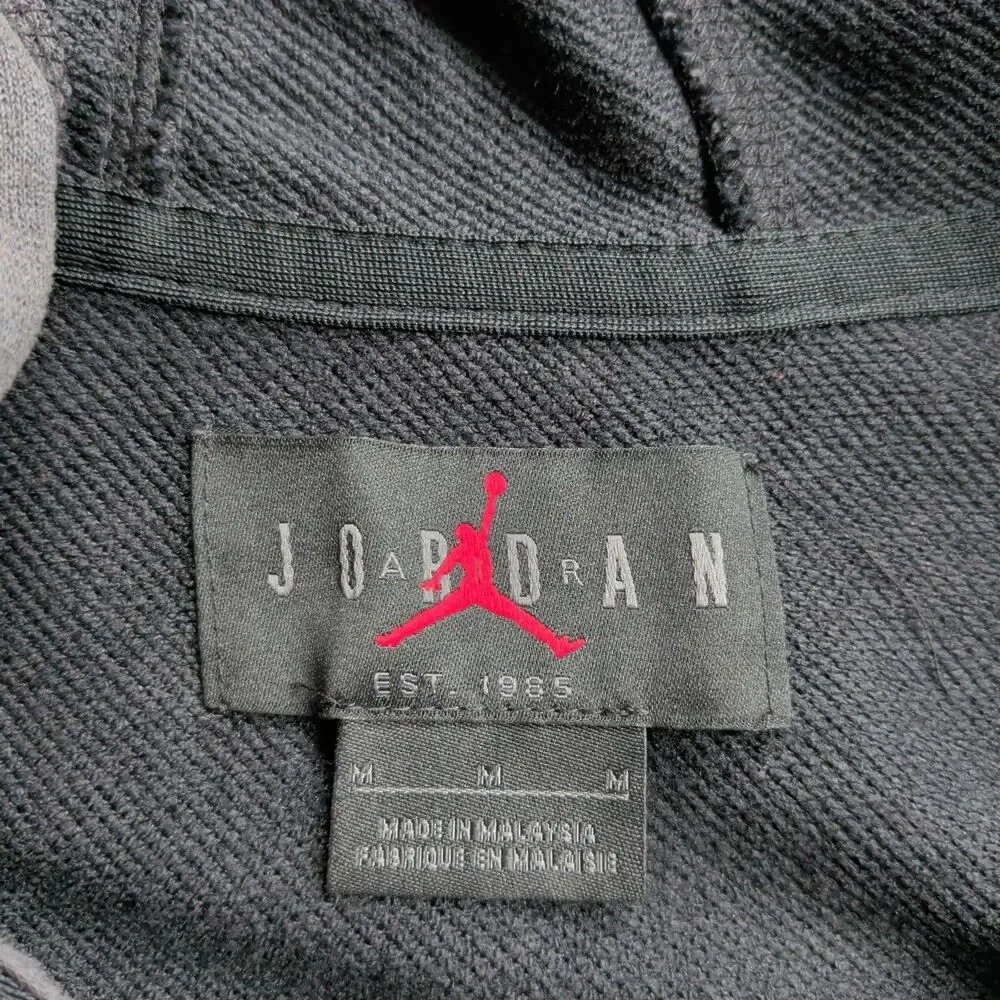 Nike Air Jordan Hoodie Mens Medium Dri-Fit Air Fleece Full Zip Gray‎ DC9737-010